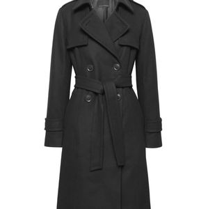 Italian Melton Long Trench Coat NWT